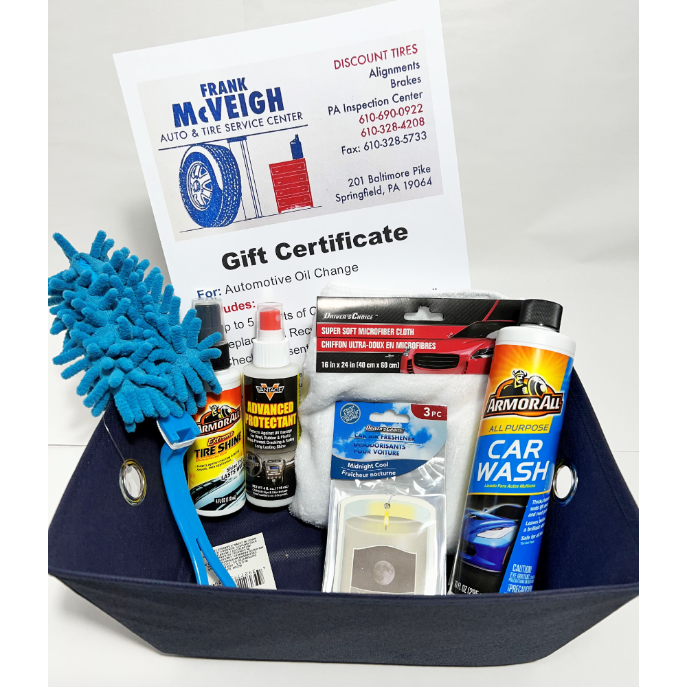 Gift Certificate and Car Cleaning Supplies
