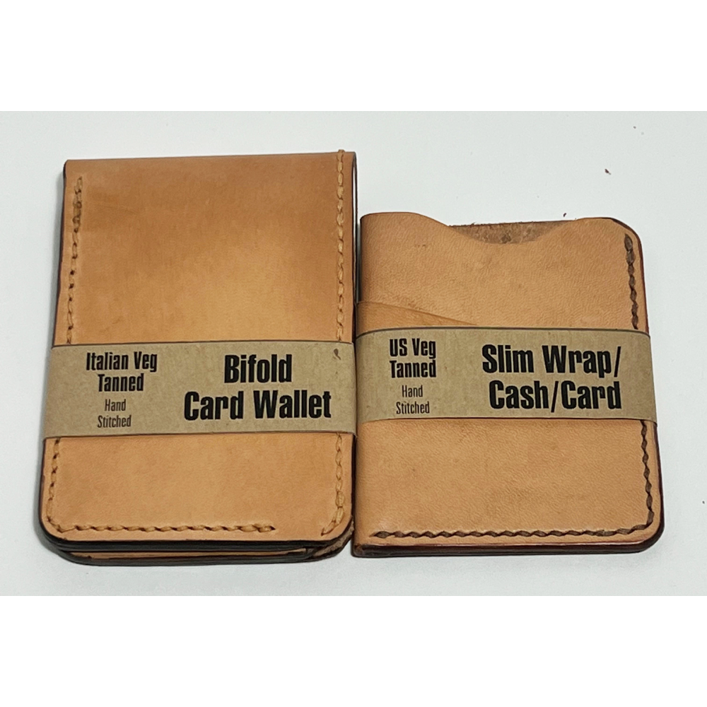 Leather Bifold Card Wallet and Slim Cash Wrap