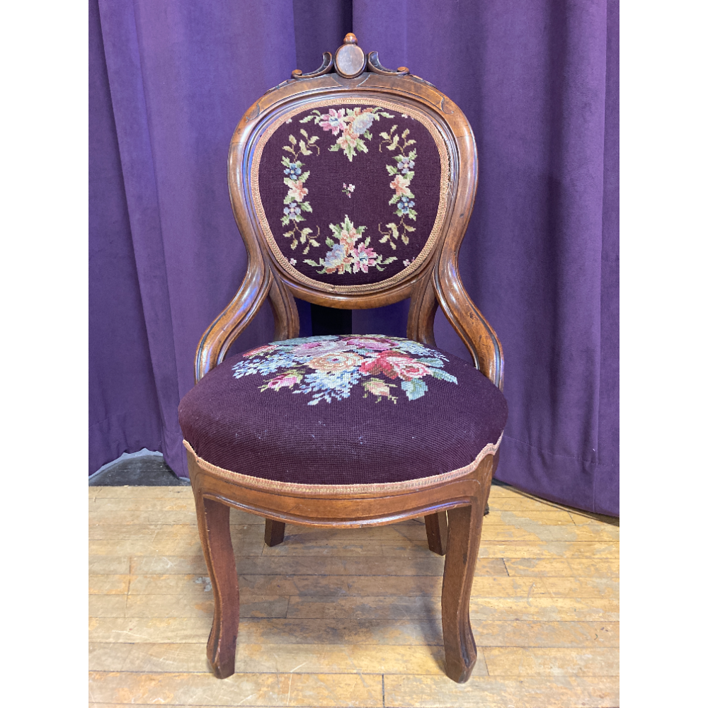 Burgundy Antique Chair
