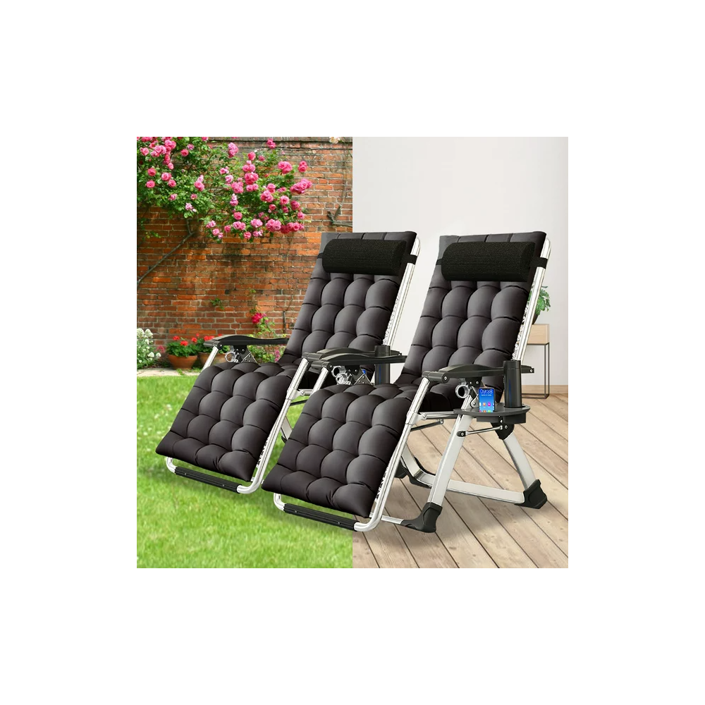 Zero Gravity Chairs 2 Pack - Black
