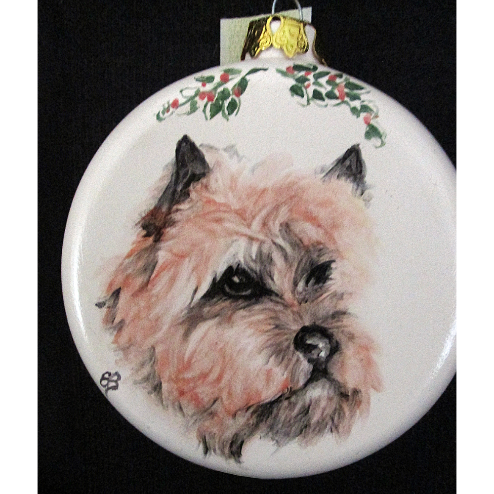Cairn Terrier Painted Ornament by Ellie Buesing