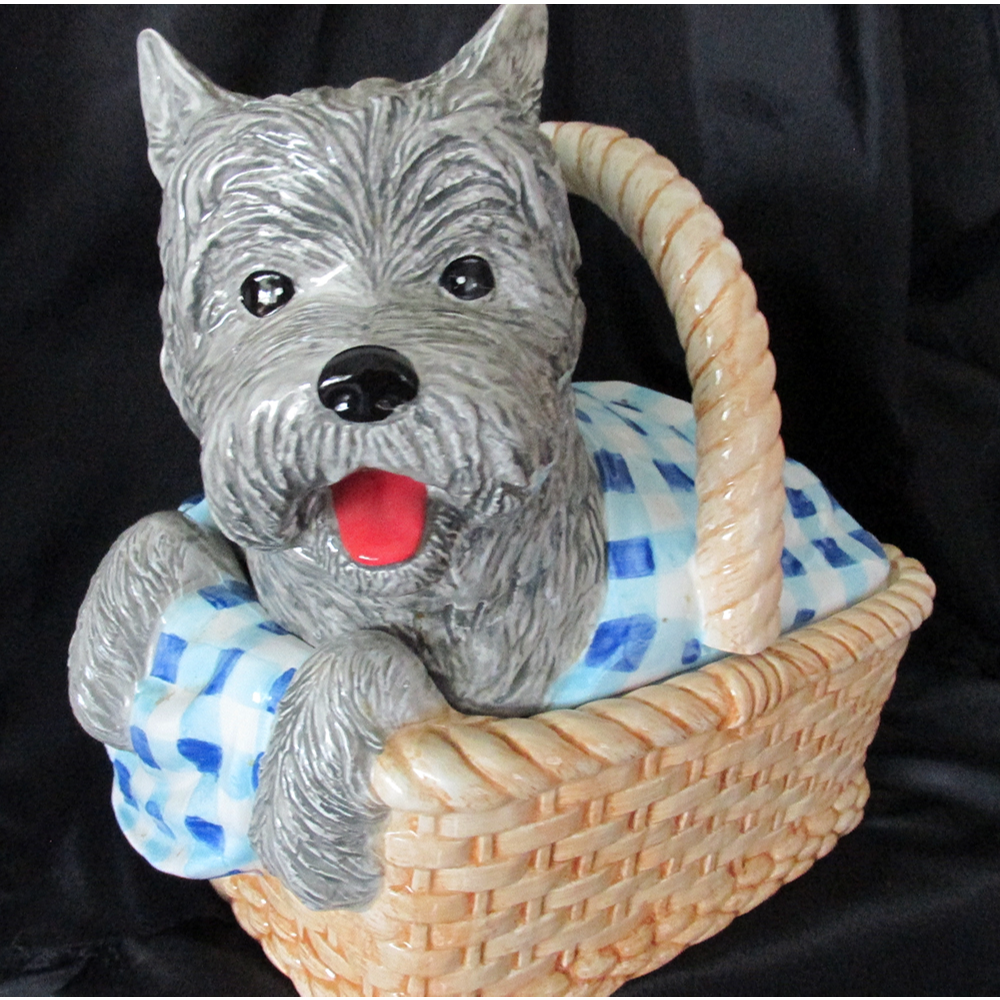 Cairn Terrier in a Basket