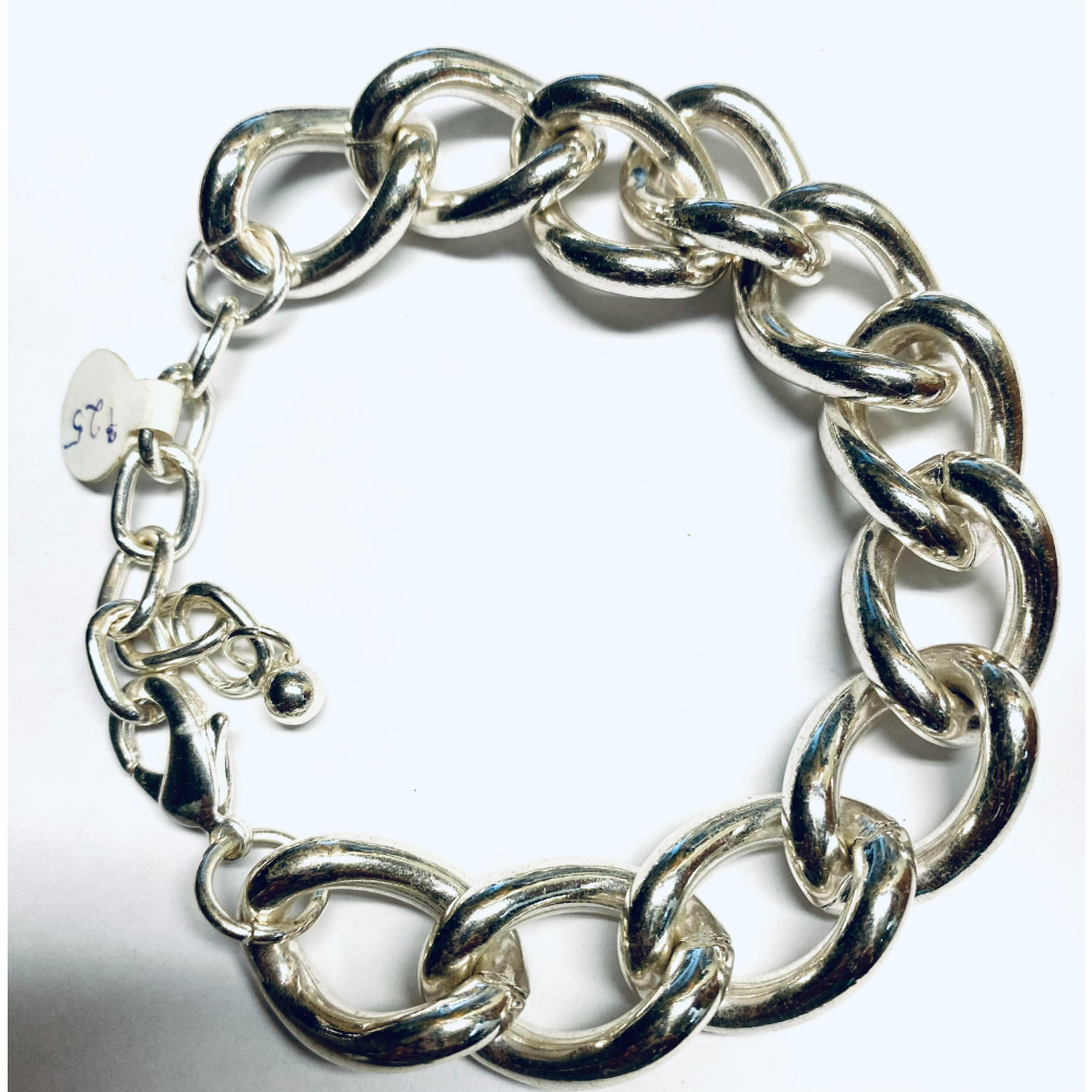 Chunky Silvertone Chain Fashion Bracelet