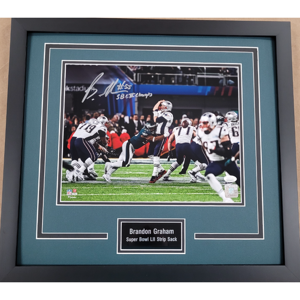 Brandon Graham Autographed "Super Bowl Strip Sack" Photo