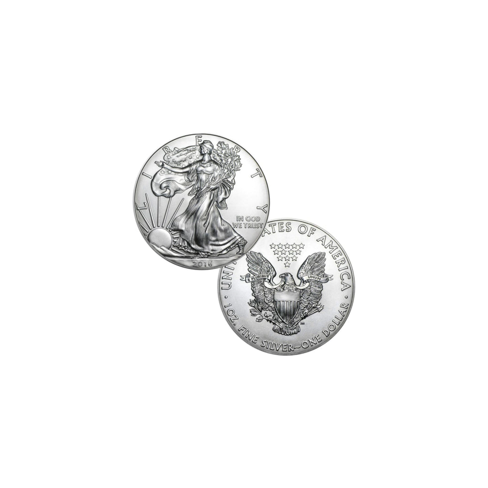 Two 2016 Silver American Eagle Dollars