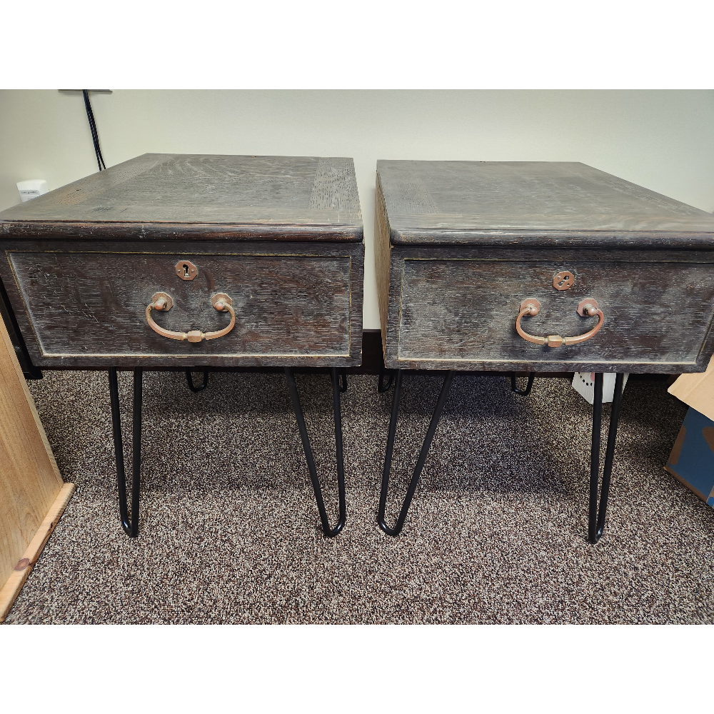 Upcycled End Table Set (Beaver Camp Library Desk)