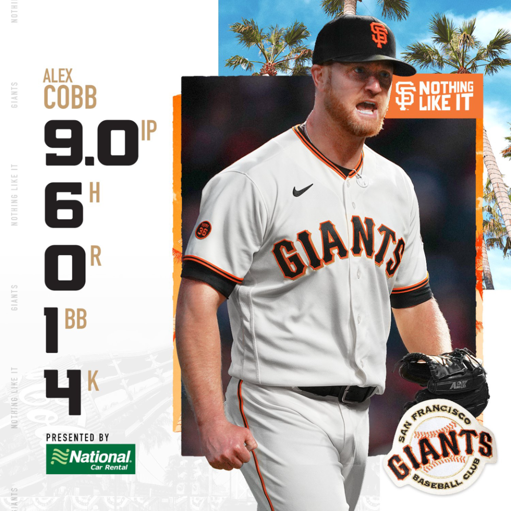 SF Giants Autographed Baseball - Alex Cobb 