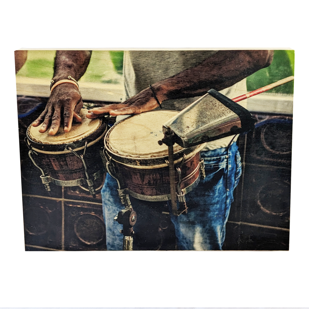 "Drummers Hands" Photo printed on Birch Wood 14"W 11"H