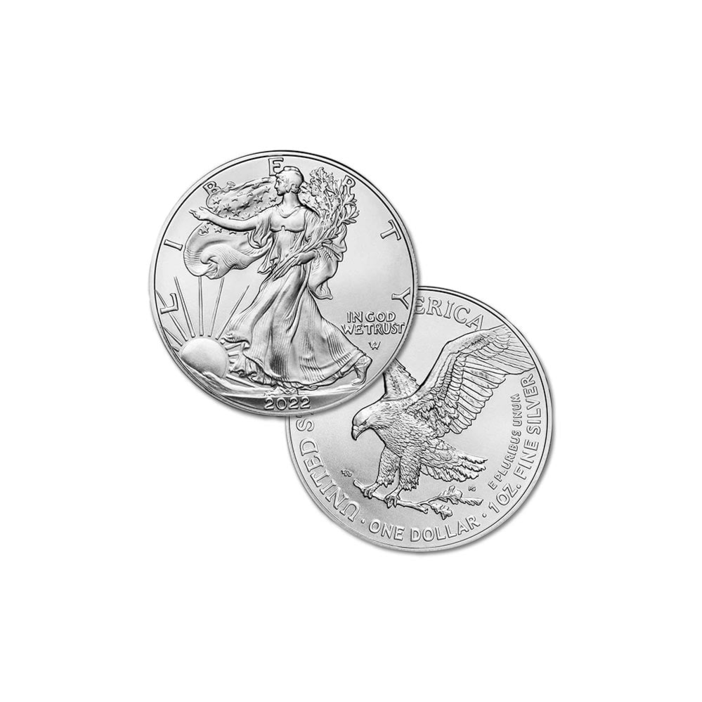 Two 2022 Silver American Eagle Dollars