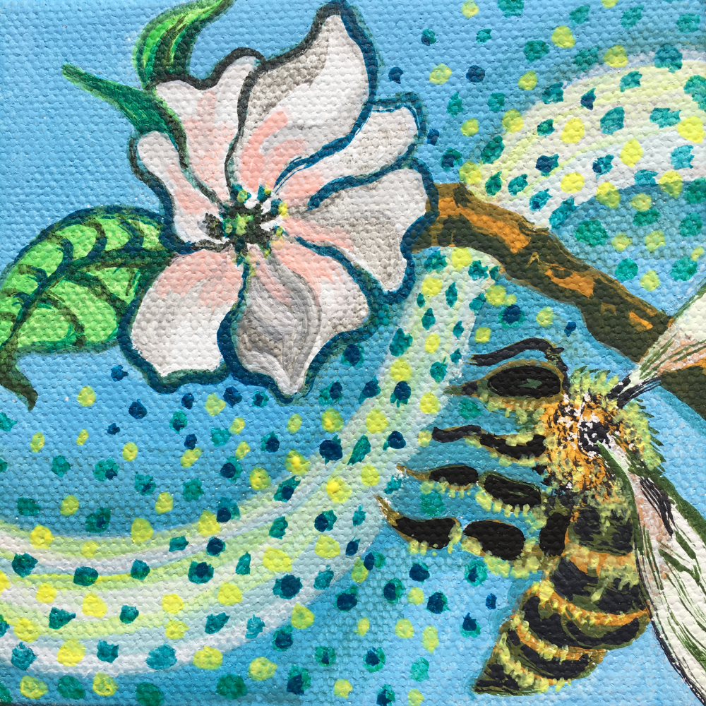 A Bee Singing a Duet With an Apple Blossom