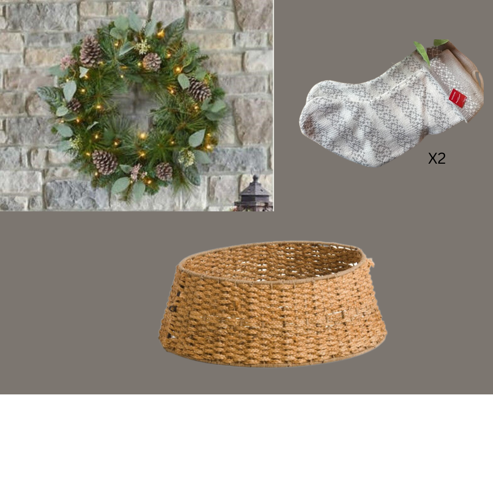 Christmas Wreath, Tree Wrap & Stockings