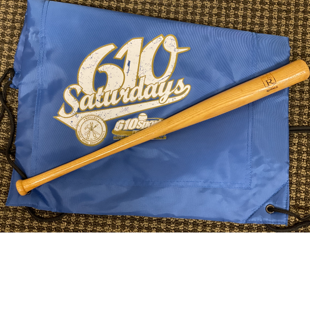 Royals mini bat and 610 Saturday bag 