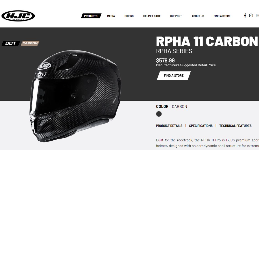 HJC RPHA 11 Carbon Helmet- Medium