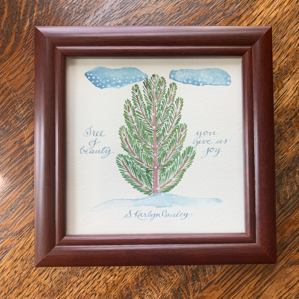 ORIGINAL Watercolor Framed: Tree of Beauty by Sister Karlyn Cauley