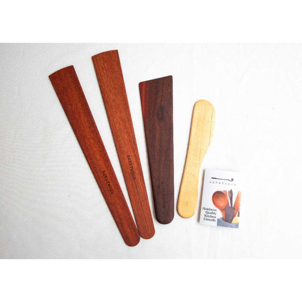 Hardwood kitchen utensils, handmade in Red Lodge, MT and a Cookbook
