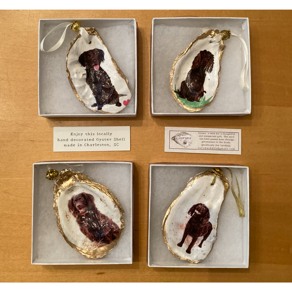 Set of 4 Hand Made Boykin Oyster Ornaments