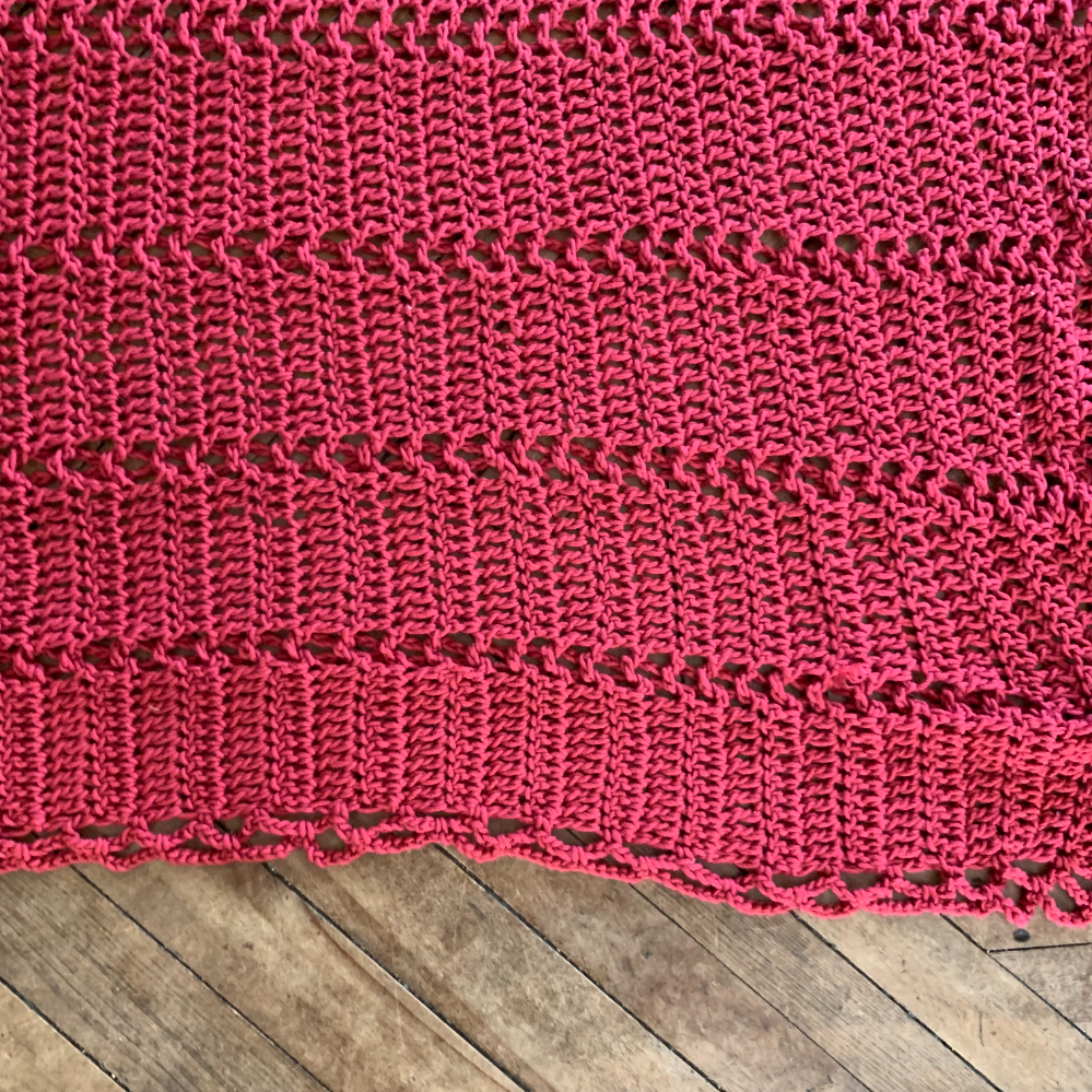 Handmade Afghan Blanket in Cranberry by Constance Kiefiuk