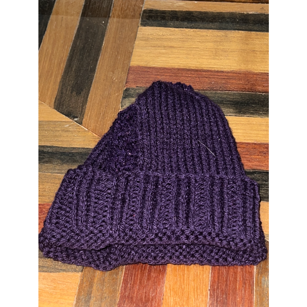 Purple Knit Dog Hat