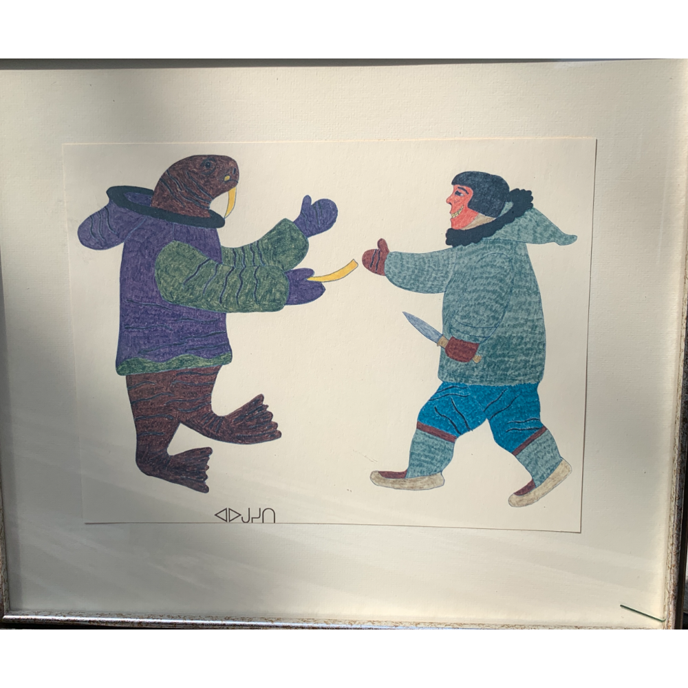 Early Inuit art print donated by a Friend of Rotary