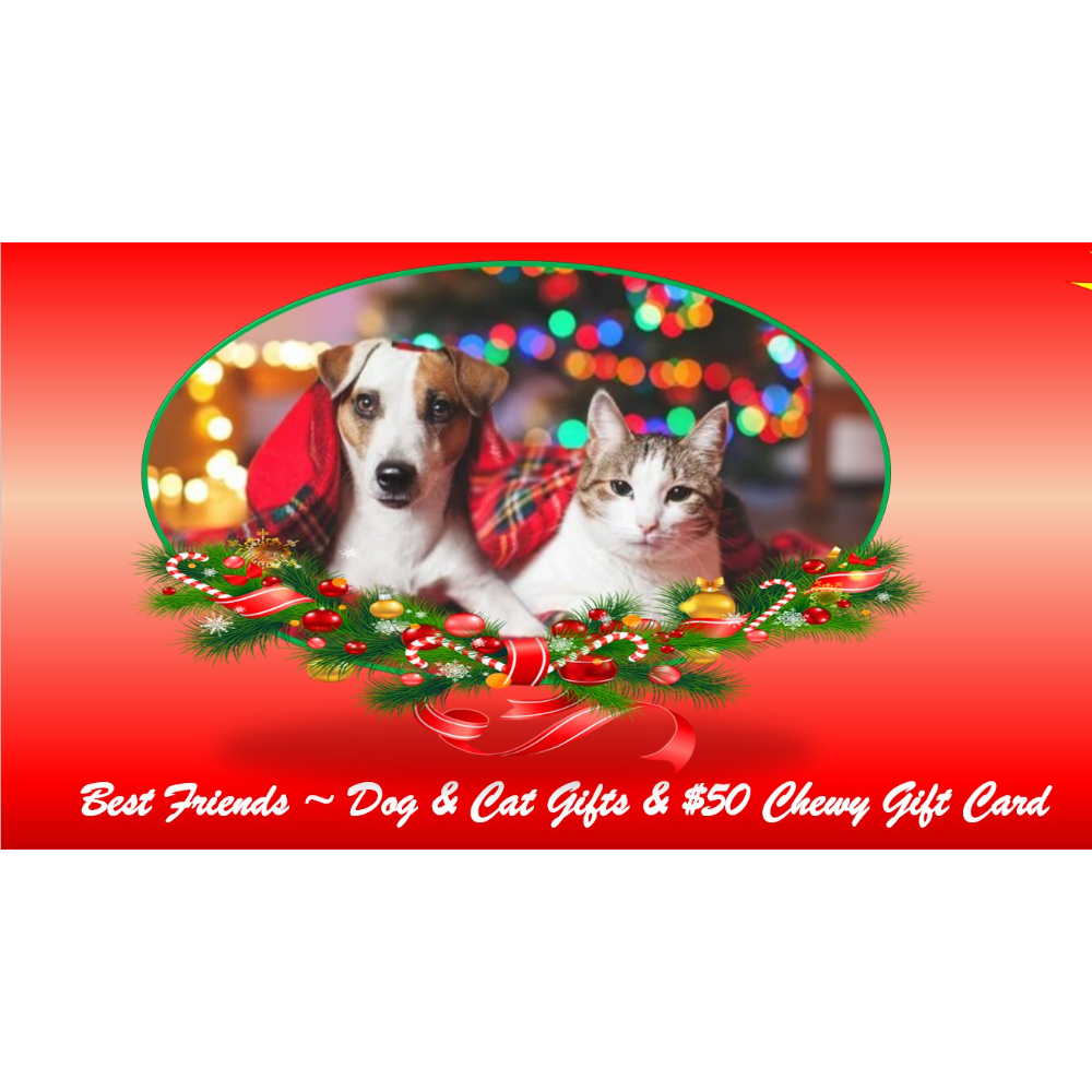 BEST FRIENDS!  DOG & CAT GIFTS / $50 CHEWY GIFT CARD