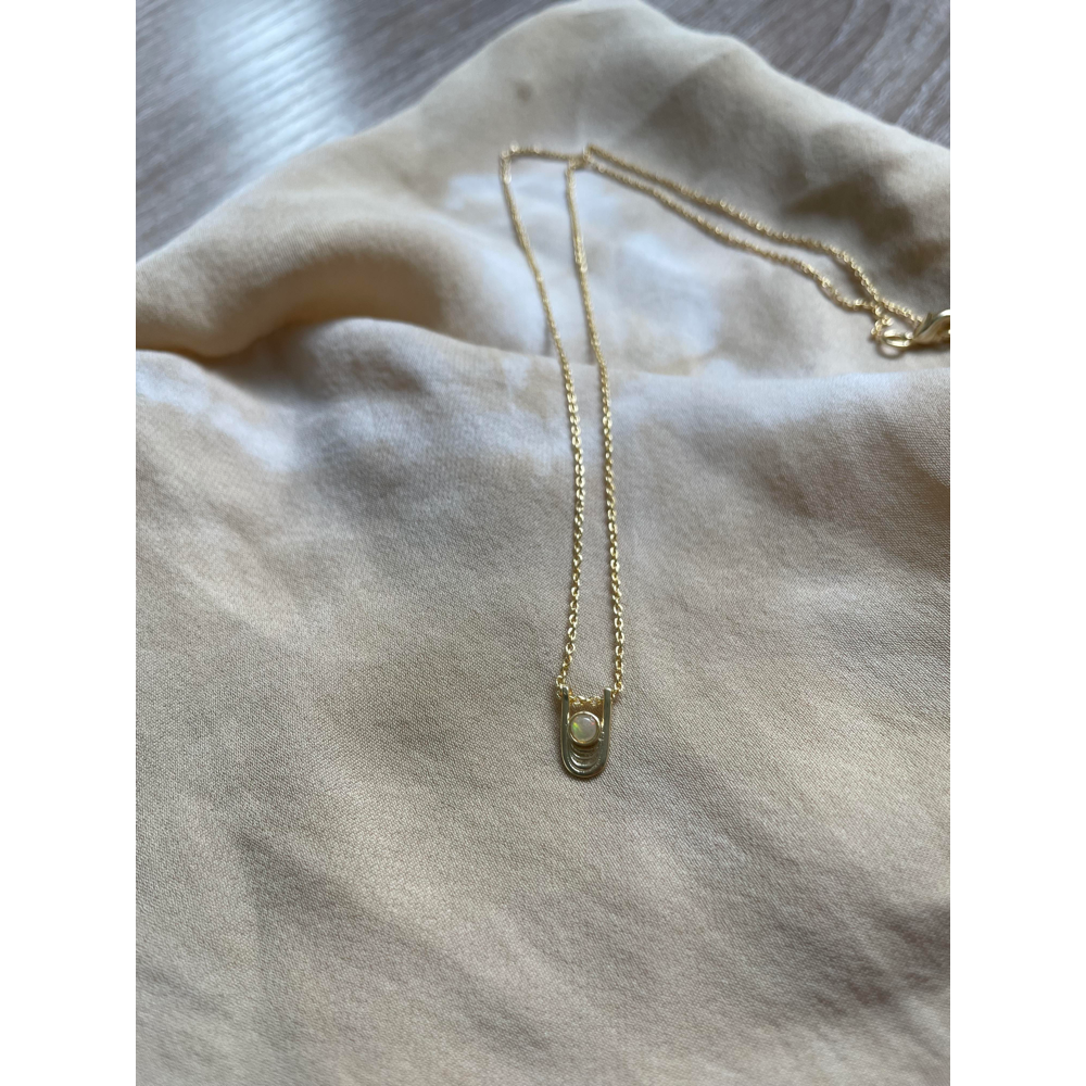 Delicate Opal Drop Necklace 