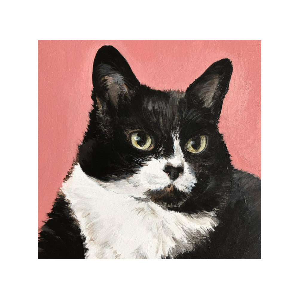 Custom hand-painted animal portrait by artist Ashley O'Mara
