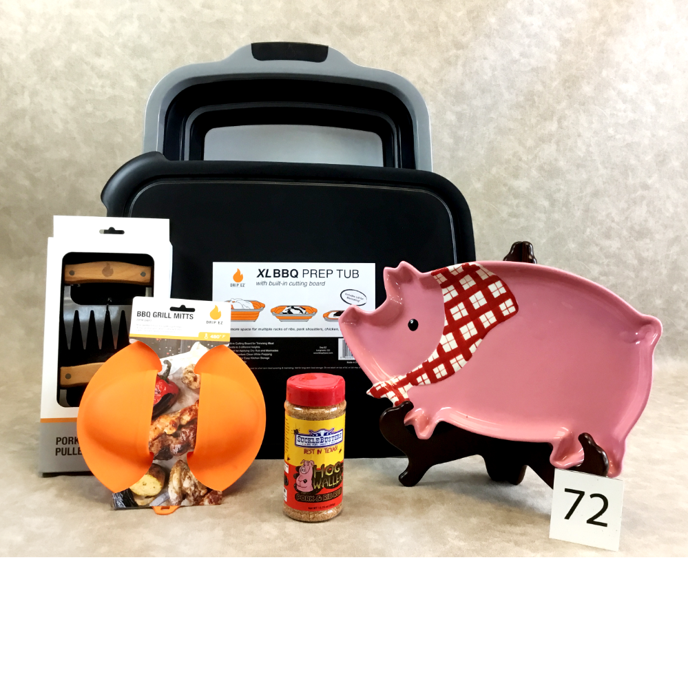 XL Drip Ez BBQ Drip Pan, Prep Tub and Cutting Board w/ Pig Platter and Tear Claws 