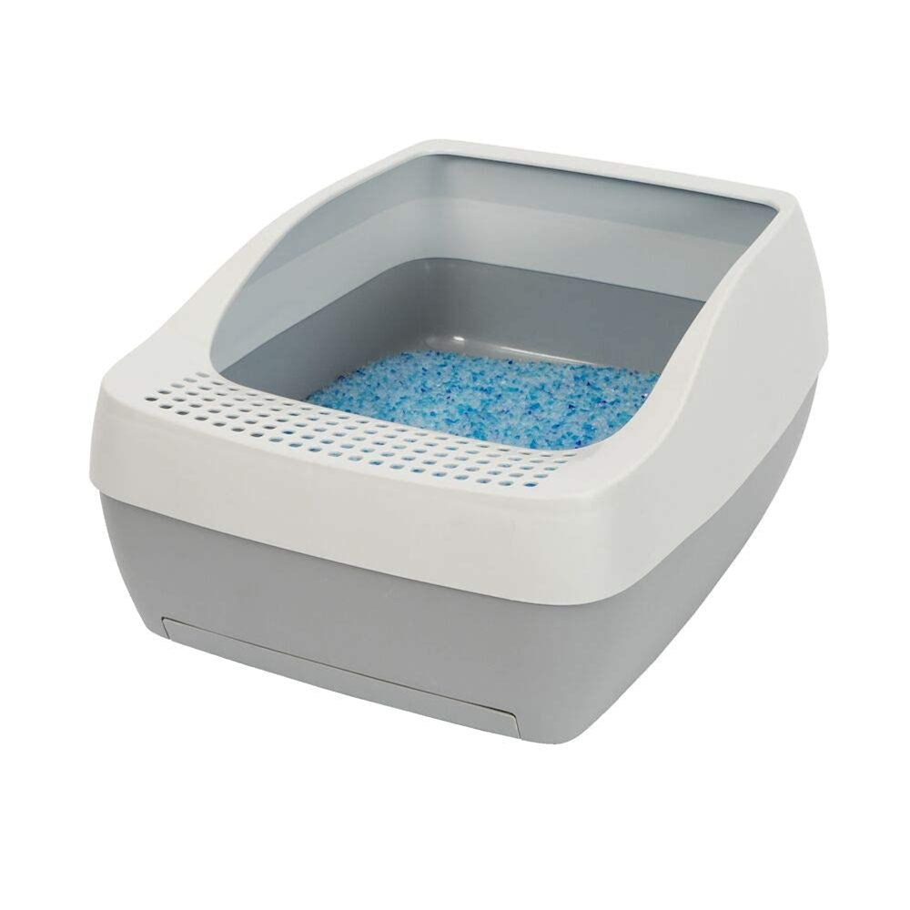 PET SAFE Deluxe Cat Litter Box with Crystal Litter System – Starter Kit Includes Litter Scoop, Pee Pad, 1 Month of ScoopFree Premium Crystal Litter Condition ne