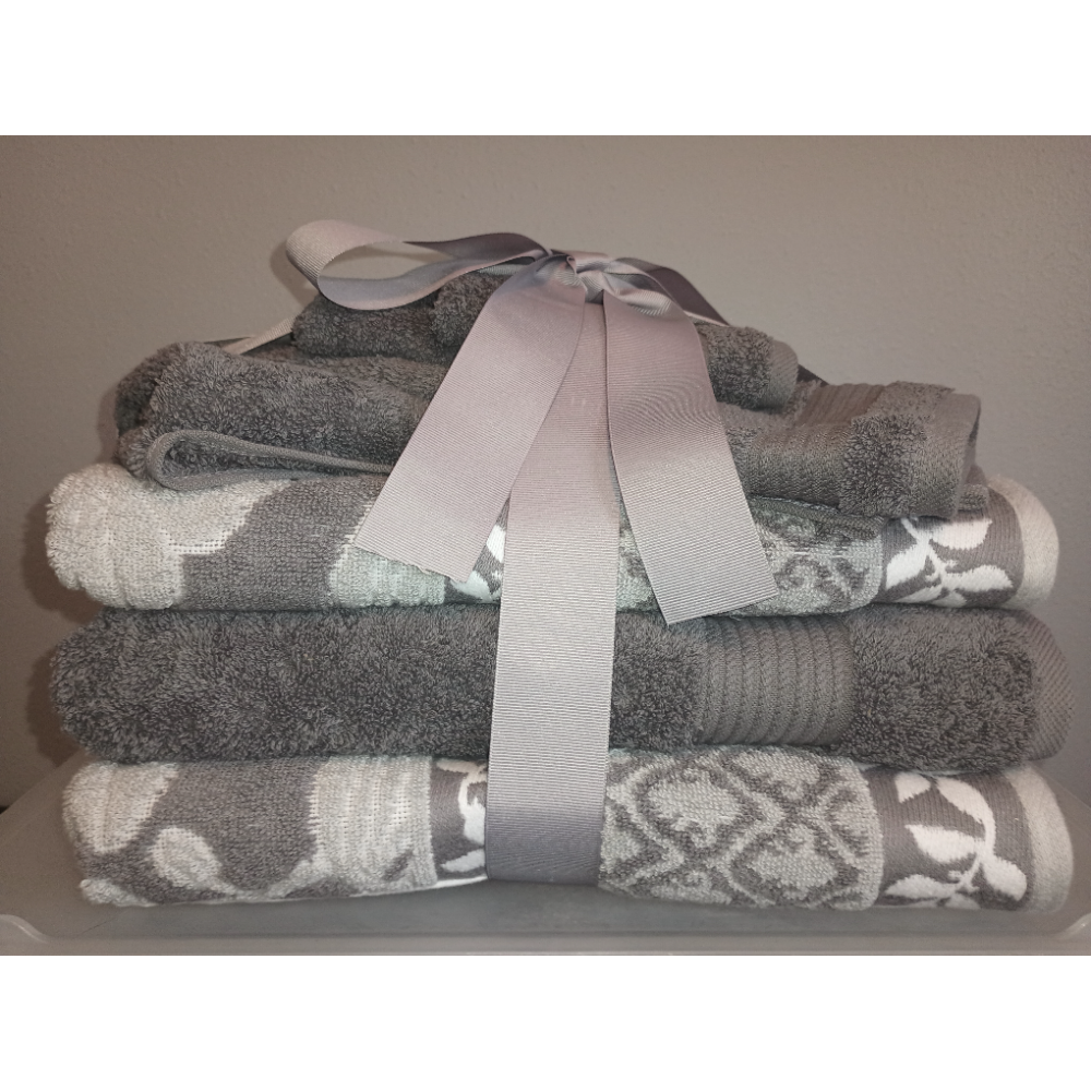 Set of Seven Classic Turkish Towels, Made with 100% Turkish Cotton