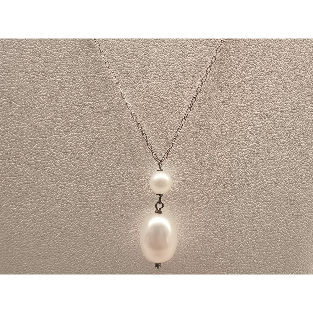Helzberg Diamonds Sterling Silver & Cultured Freshwater Pearl 18" Drop Necklace