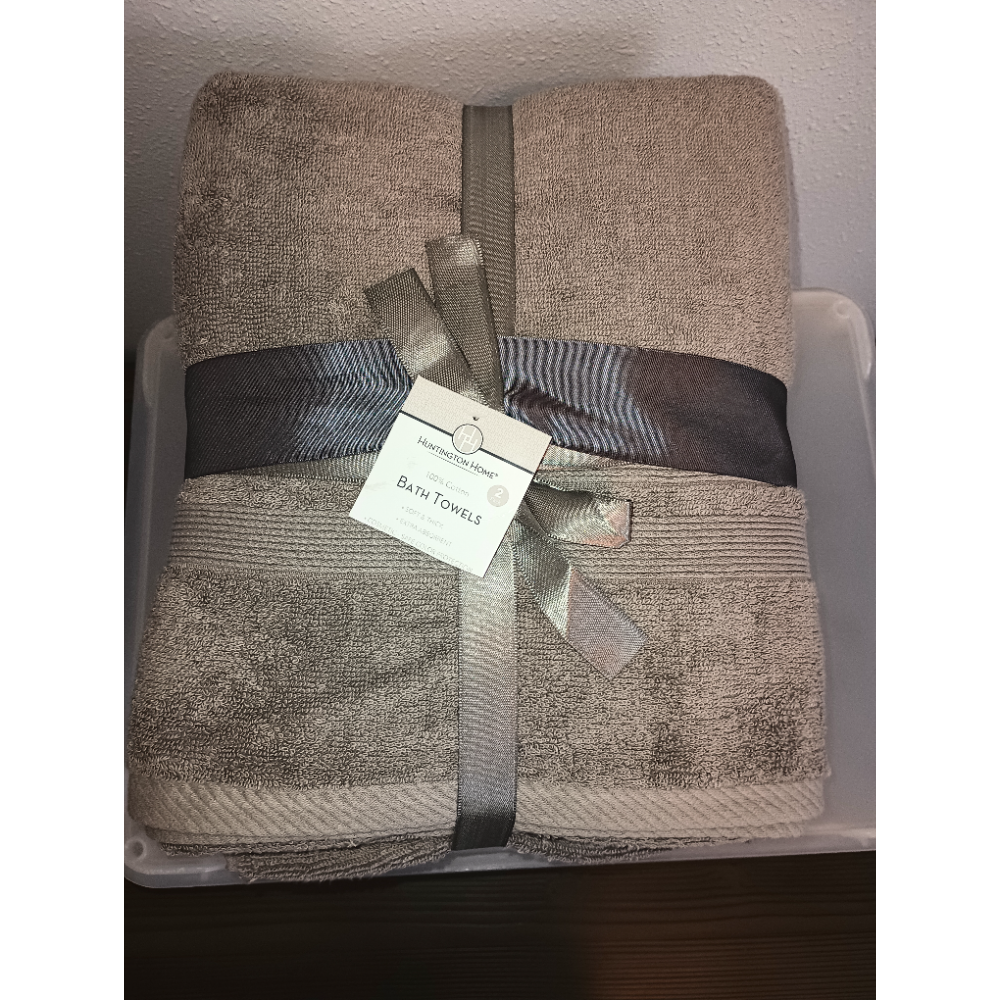 Set of Three Thick and Soft Bath Towels, 100% Cotton