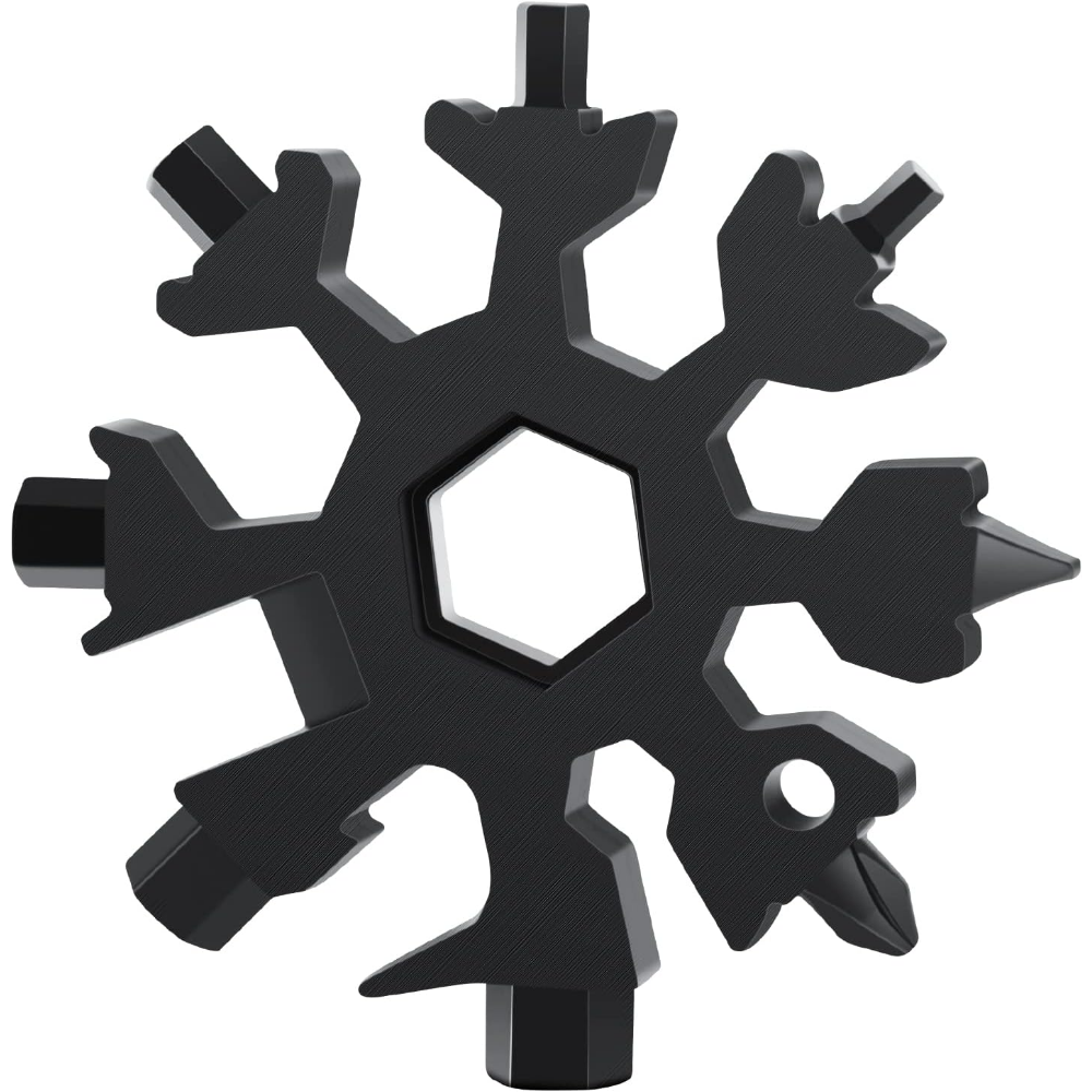 2.5 in-Stainless Steel Black Tone Snowflake Multi-tool