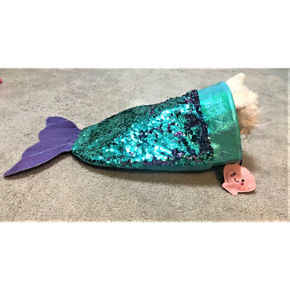 KONG  SeaQuins Mermaid Crinkly Cat Sack 20x13 inch