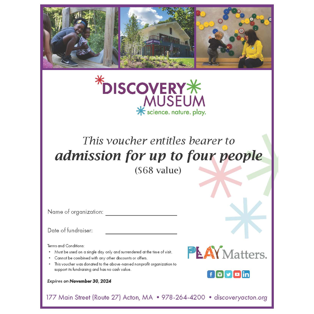 Entry for up to 4 People to The Discovery Museum Located in Acton, Massachusetts