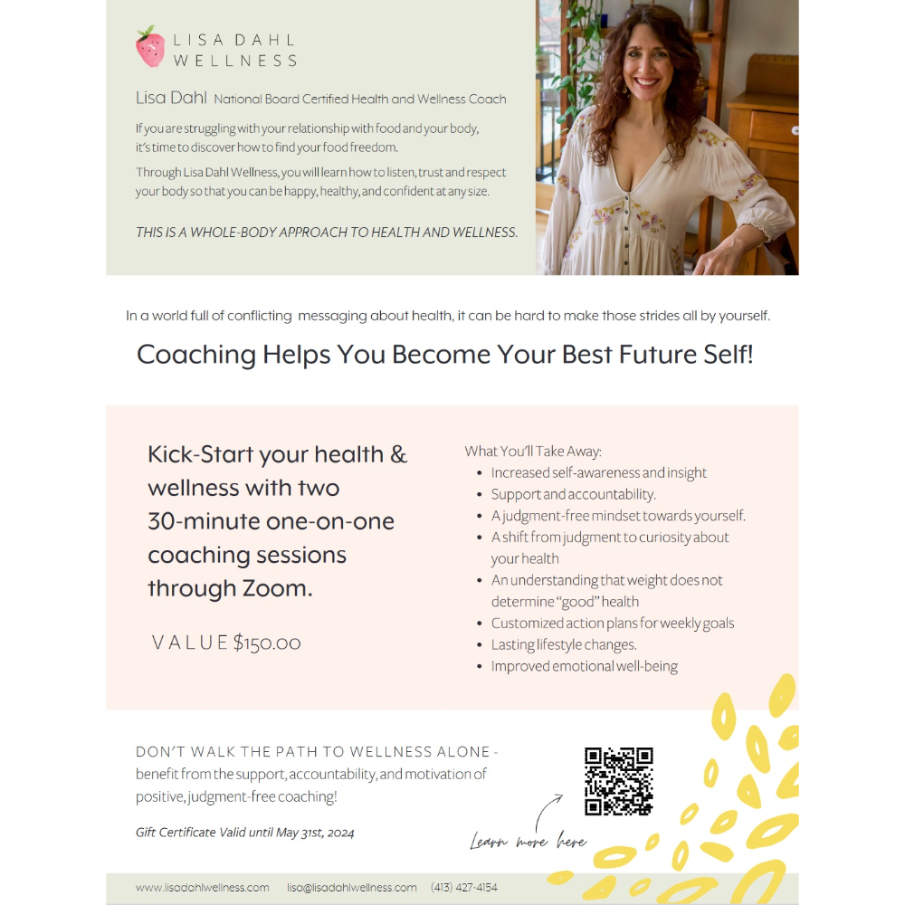 Two 30 Minute Sessions with a Board Certified Health and Wellness Coach!