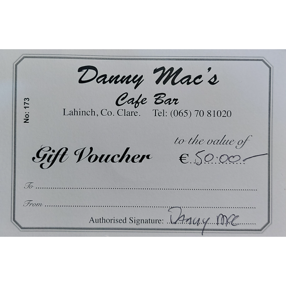 €50 Voucher for Danny Macs, Lahinch