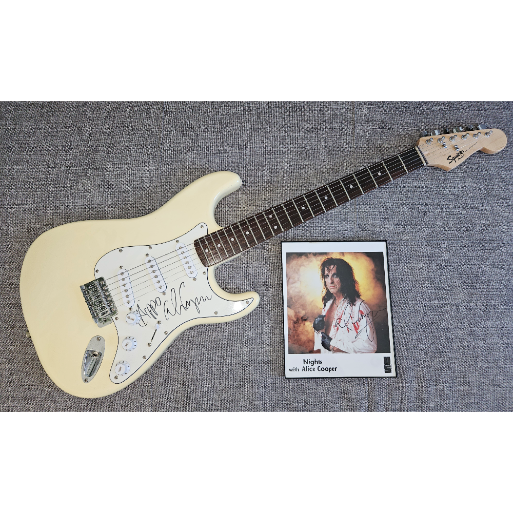 Signed Guitar - Alice Cooper w signed photo