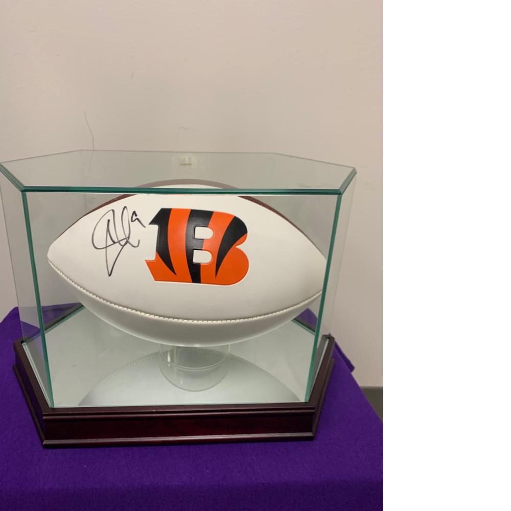 Carson Palmer Autographed Football in a Case
