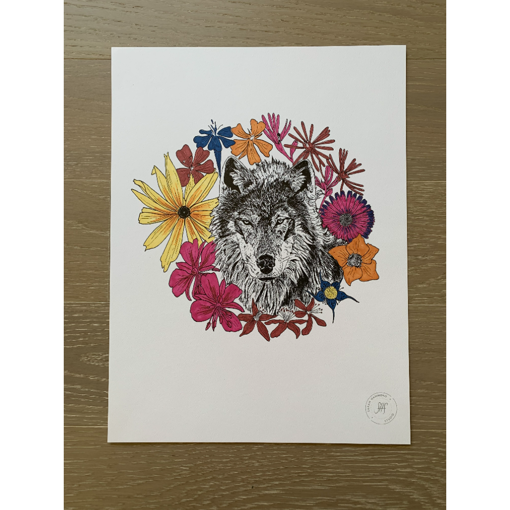 Grizzly Wolf Flora colour study by Sarah Hammond