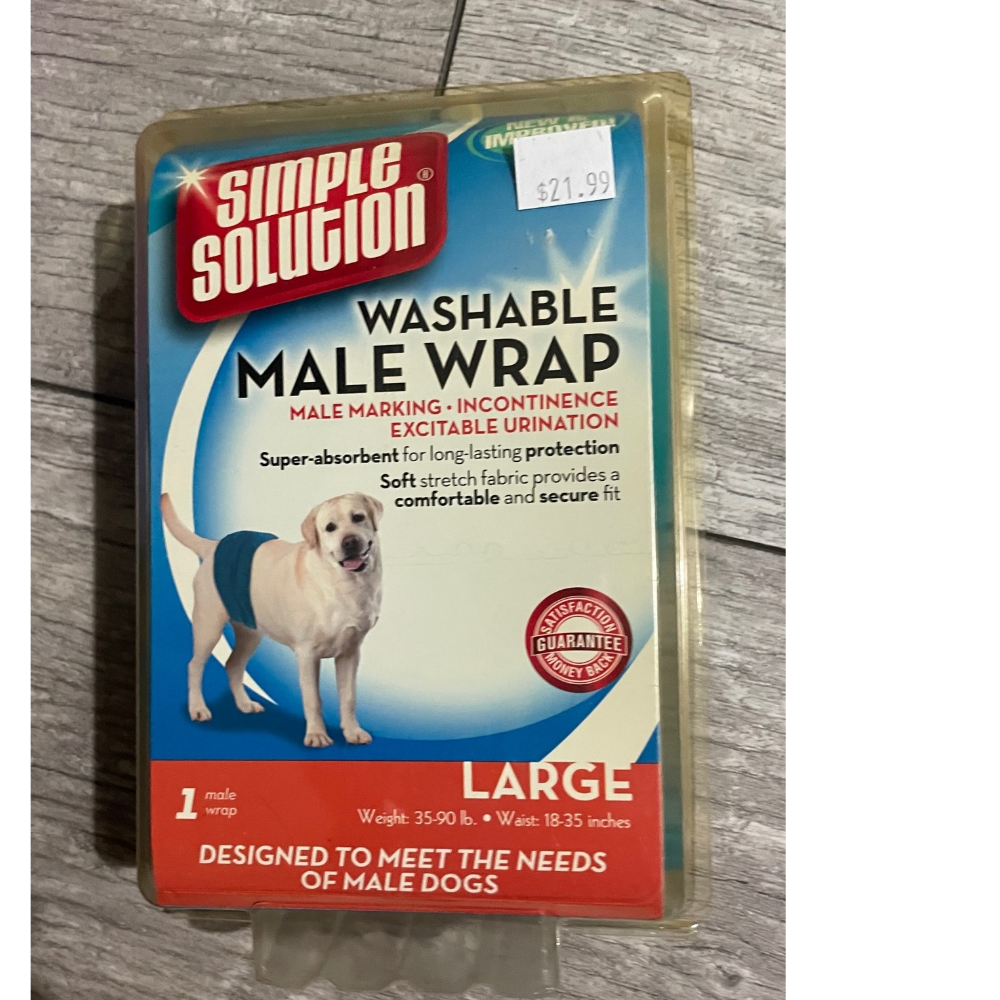 SIMPLE SOLUTION Washable Wrap for Male dogs Large