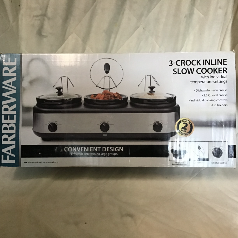 Farberware 3-Crock Inline Slow Cooker