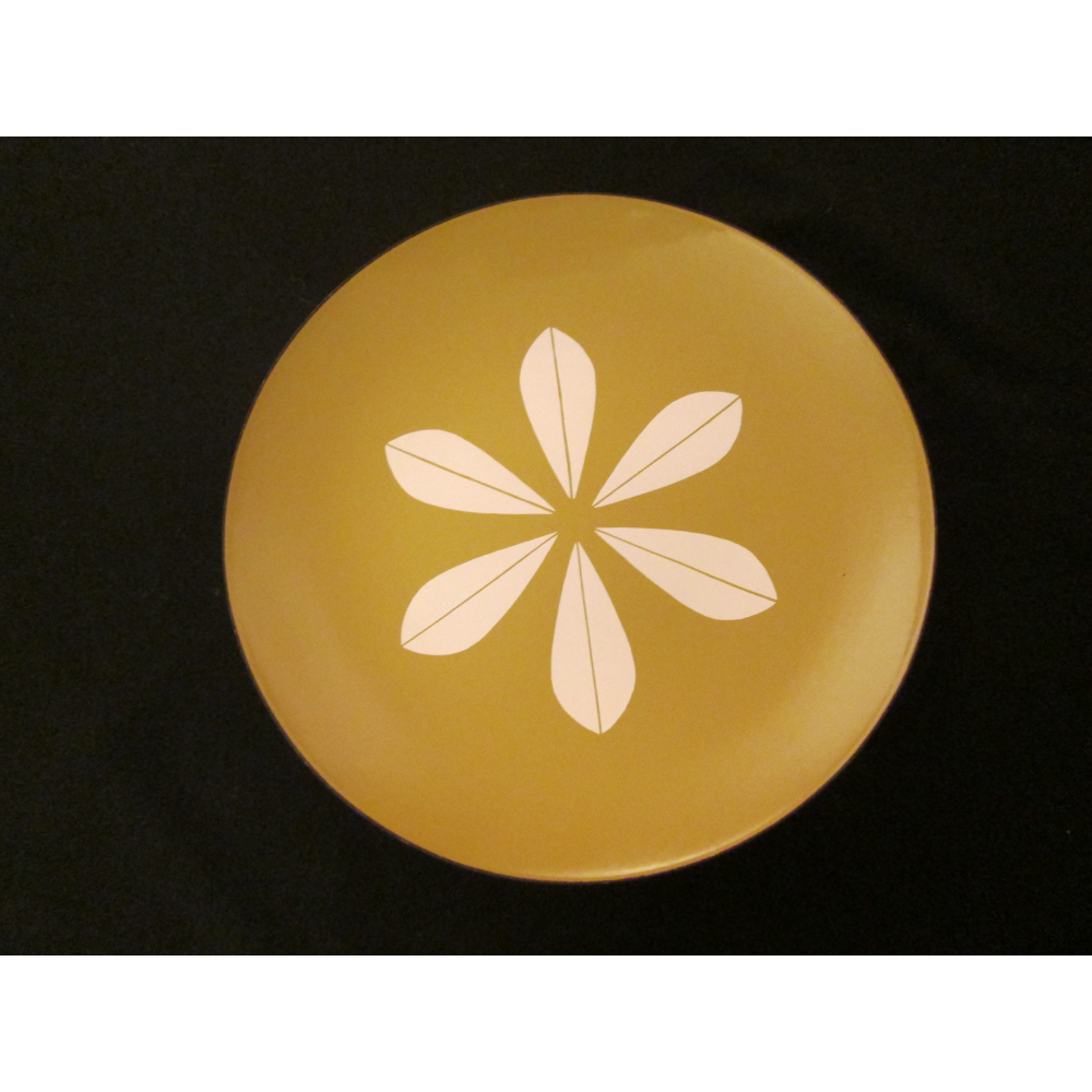 Cathrinholm enamel butterscotch lotus plate from Norway. Nothing says mid century more than this!
