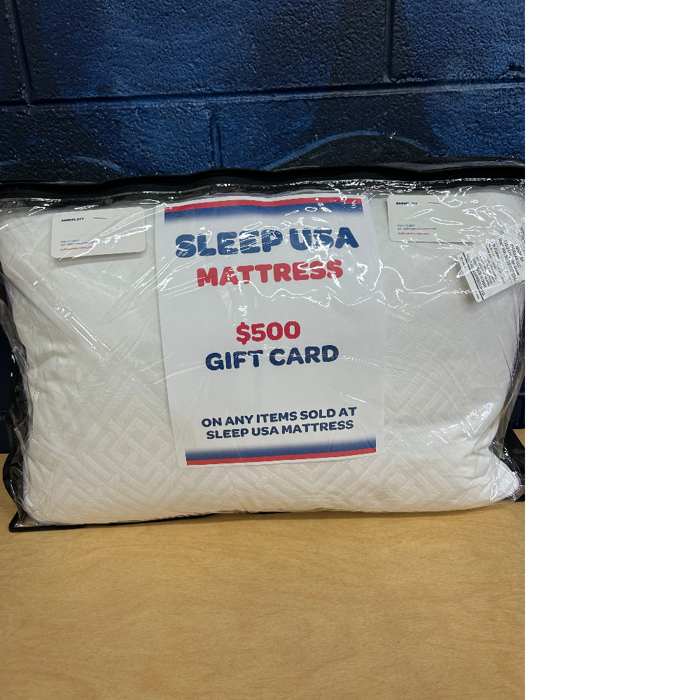 Sleep U.S.A. Mattress gift card and pillow