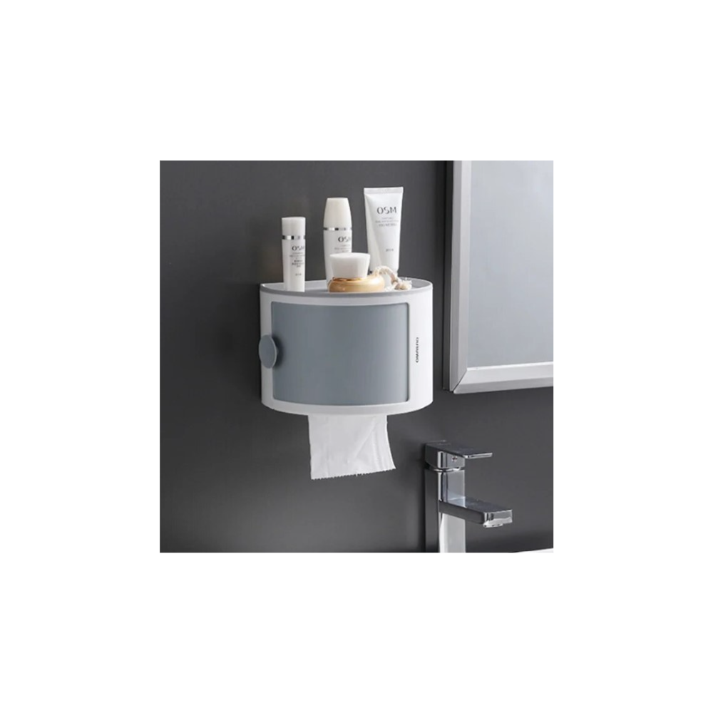 Exquisite Wall-Mounted Bathroom Shelf with Toilet Tissue Box