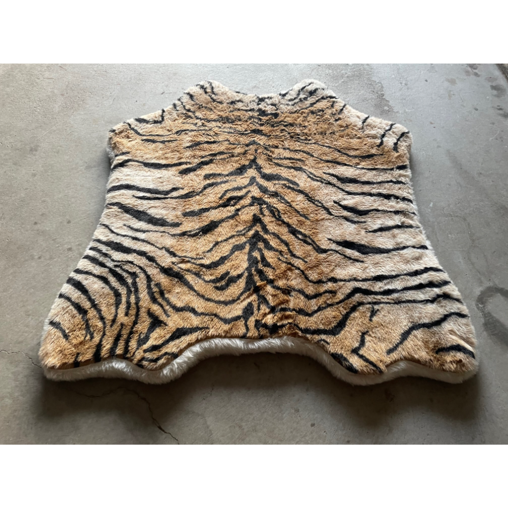 LARGE TIGER SHAPED CARPET , 50x52 in. 1.5 inch thick (gently used)